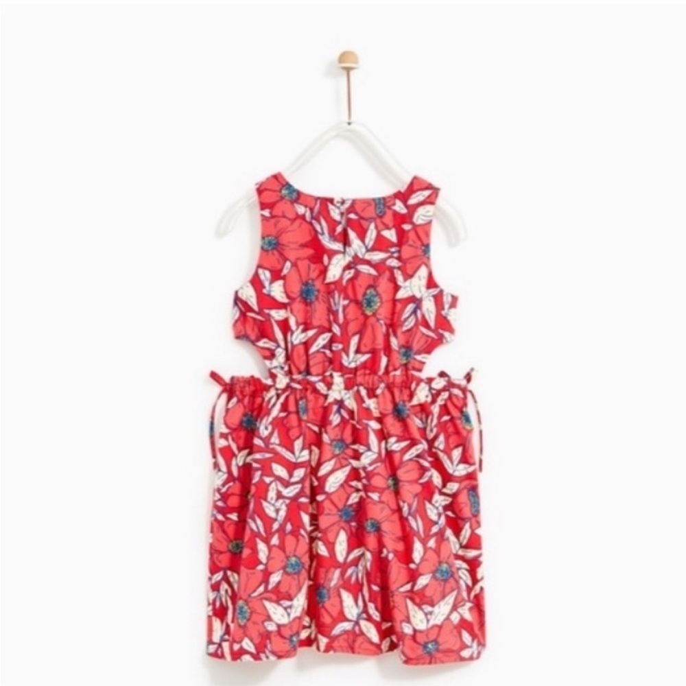 Zara Girls Summer Floral Cutout Dress sz 8